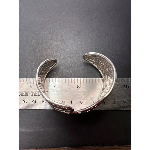 Sterling silver braided cuff bracelet - Picture 8 of 11